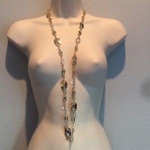 RJ Graziano Vintage Gold Rhinestones Log Necklace